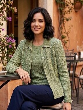 Textured Green Button-Up Jacket